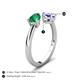5 - Afra 1.65 ctw Emerald Pear Shape (7x5 mm) & Tanzanite Oval Shape (7x5 mm) Toi Et Moi Engagement Ring 