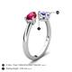 5 - Afra 1.80 ctw Ruby Pear Shape (7x5 mm) & Tanzanite Oval Shape (7x5 mm) Toi Et Moi Engagement Ring 
