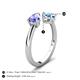 5 - Afra 1.75 ctw Tanzanite Pear Shape (7x5 mm) & Blue Topaz Oval Shape (7x5 mm) Toi Et Moi Engagement Ring 