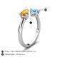 5 - Afra 1.65 ctw Citrine Pear Shape (7x5 mm) & Blue Topaz Oval Shape (7x5 mm) Toi Et Moi Engagement Ring 