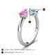 5 - Afra 1.90 ctw Pink Sapphire Pear Shape (7x5 mm) & Blue Topaz Oval Shape (7x5 mm) Toi Et Moi Engagement Ring 