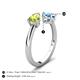 5 - Afra 1.80 ctw Peridot Pear Shape (7x5 mm) & Blue Topaz Oval Shape (7x5 mm) Toi Et Moi Engagement Ring 