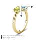 5 - Afra 1.80 ctw Peridot Pear Shape (7x5 mm) & Blue Topaz Oval Shape (7x5 mm) Toi Et Moi Engagement Ring 