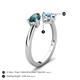 5 - Afra 1.85 ctw London Blue Topaz Pear Shape (7x5 mm) & Blue Topaz Oval Shape (7x5 mm) Toi Et Moi Engagement Ring 