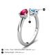 5 - Afra 1.95 ctw Ruby Pear Shape (7x5 mm) & Blue Topaz Oval Shape (7x5 mm) Toi Et Moi Engagement Ring 