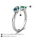 5 - Afra 1.65 ctw London Blue Topaz Pear Shape (7x5 mm) & Emerald Oval Shape (7x5 mm) Toi Et Moi Engagement Ring 