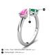 5 - Afra 1.70 ctw Pink Sapphire Pear Shape (7x5 mm) & Emerald Oval Shape (7x5 mm) Toi Et Moi Engagement Ring 
