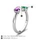 5 - Afra 1.45 ctw Amethyst Pear Shape (7x5 mm) & Emerald Oval Shape (7x5 mm) Toi Et Moi Engagement Ring 