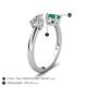 5 - Afra 1.65 ctw Moissanite Pear Shape (7x5 mm) & Emerald Oval Shape (7x5 mm) Toi Et Moi Engagement Ring 