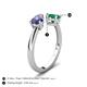 5 - Afra 1.40 ctw Iolite Pear Shape (7x5 mm) & Emerald Oval Shape (7x5 mm) Toi Et Moi Engagement Ring 