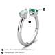 5 - Afra 1.15 ctw Opal Pear Shape (7x5 mm) & Emerald Oval Shape (7x5 mm) Toi Et Moi Engagement Ring 