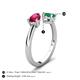 5 - Afra 1.75 ctw Ruby Pear Shape (7x5 mm) & Emerald Oval Shape (7x5 mm) Toi Et Moi Engagement Ring 