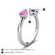 5 - Afra 1.57 ctw Pink Sapphire Pear Shape (7x5 mm) & Iolite Oval Shape (7x5 mm) Toi Et Moi Engagement Ring 
