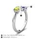 5 - Afra 1.47 ctw Peridot Pear Shape (7x5 mm) & Iolite Oval Shape (7x5 mm) Toi Et Moi Engagement Ring 