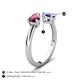 5 - Afra 1.57 ctw Rhodolite Garnet Pear Shape (7x5 mm) & Iolite Oval Shape (7x5 mm) Toi Et Moi Engagement Ring 