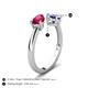 5 - Afra 1.62 ctw Ruby Pear Shape (7x5 mm) & Iolite Oval Shape (7x5 mm) Toi Et Moi Engagement Ring 