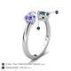 5 - Afra 1.75 ctw Tanzanite Pear Shape (7x5 mm) & London Blue Topaz Oval Shape (7x5 mm) Toi Et Moi Engagement Ring 