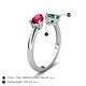 5 - Afra 1.95 ctw Ruby Pear Shape (7x5 mm) & London Blue Topaz Oval Shape (7x5 mm) Toi Et Moi Engagement Ring 