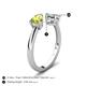 5 - Afra 1.30 ctw Peridot Pear Shape (7x5 mm) & Opal Oval Shape (7x5 mm) Toi Et Moi Engagement Ring 