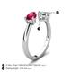 5 - Afra 1.45 ctw Ruby Pear Shape (7x5 mm) & Opal Oval Shape (7x5 mm) Toi Et Moi Engagement Ring 