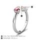 5 - Afra 1.45 ctw Pink Tourmaline Pear Shape (7x5 mm) & Morganite Oval Shape (7x5 mm) Toi Et Moi Engagement Ring 