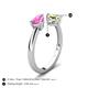 5 - Afra 1.80 ctw Pink Sapphire Pear Shape (7x5 mm) & Peridot Oval Shape (7x5 mm) Toi Et Moi Engagement Ring 