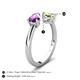 5 - Afra 1.55 ctw Amethyst Pear Shape (7x5 mm) & Peridot Oval Shape (7x5 mm) Toi Et Moi Engagement Ring 