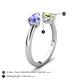 5 - Afra 1.65 ctw Tanzanite Pear Shape (7x5 mm) & Peridot Oval Shape (7x5 mm) Toi Et Moi Engagement Ring 