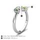 5 - Afra 1.76 ctw Lab Created Alexandrite Pear Shape (7x5 mm) & Peridot Oval Shape (7x5 mm) Toi Et Moi Engagement Ring 