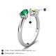 5 - Afra 1.70 ctw Emerald Pear Shape (7x5 mm) & Peridot Oval Shape (7x5 mm) Toi Et Moi Engagement Ring 