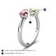 5 - Afra 1.60 ctw Pink Tourmaline Pear Shape (7x5 mm) & Peridot Oval Shape (7x5 mm) Toi Et Moi Engagement Ring 