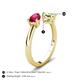 5 - Afra 1.85 ctw Ruby Pear Shape (7x5 mm) & Peridot Oval Shape (7x5 mm) Toi Et Moi Engagement Ring 