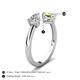 5 - Afra 1.80 ctw White Sapphire Pear Shape (7x5 mm) & Peridot Oval Shape (7x5 mm) Toi Et Moi Engagement Ring 