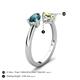 5 - Afra 1.75 ctw London Blue Topaz Pear Shape (7x5 mm) & Peridot Oval Shape (7x5 mm) Toi Et Moi Engagement Ring 