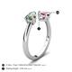 5 - Afra 1.71 ctw Lab Created Alexandrite Pear Shape (7x5 mm) & Pink Tourmaline Oval Shape (7x5 mm) Toi Et Moi Engagement Ring 