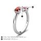 5 - Afra 1.75 ctw Red Garnet Pear Shape (7x5 mm) & Pink Tourmaline Oval Shape (7x5 mm) Toi Et Moi Engagement Ring 