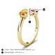 5 - Afra 1.50 ctw Citrine Pear Shape (7x5 mm) & Pink Tourmaline Oval Shape (7x5 mm) Toi Et Moi Engagement Ring 