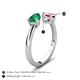 5 - Afra 1.65 ctw Emerald Pear Shape (7x5 mm) & Pink Tourmaline Oval Shape (7x5 mm) Toi Et Moi Engagement Ring 