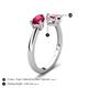 5 - Afra 1.80 ctw Ruby Pear Shape (7x5 mm) & Pink Tourmaline Oval Shape (7x5 mm) Toi Et Moi Engagement Ring 