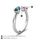 5 - Afra 1.70 ctw London Blue Topaz Pear Shape (7x5 mm) & Pink Tourmaline Oval Shape (7x5 mm) Toi Et Moi Engagement Ring 