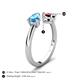 5 - Afra 1.80 ctw Blue Topaz Pear Shape (7x5 mm) & Red Garnet Oval Shape (7x5 mm) Toi Et Moi Engagement Ring 