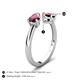 5 - Afra 1.85 ctw Rhodolite Garnet Pear Shape (7x5 mm) & Red Garnet Oval Shape (7x5 mm) Toi Et Moi Engagement Ring 