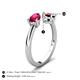 5 - Afra 1.90 ctw Ruby Pear Shape (7x5 mm) & Red Garnet Oval Shape (7x5 mm) Toi Et Moi Engagement Ring 