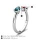 5 - Afra 1.80 ctw London Blue Topaz Pear Shape (7x5 mm) & Red Garnet Oval Shape (7x5 mm) Toi Et Moi Engagement Ring 