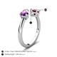 5 - Afra 1.65 ctw Amethyst Pear Shape (7x5 mm) & Rhodolite Garnet Oval Shape (7x5 mm) Toi Et Moi Engagement Ring 