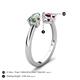 5 - Afra 1.86 ctw Lab Created Alexandrite Pear Shape (7x5 mm) & Rhodolite Garnet Oval Shape (7x5 mm) Toi Et Moi Engagement Ring 