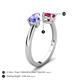 5 - Afra 1.65 ctw Tanzanite Pear Shape (7x5 mm) & Ruby Oval Shape (7x5 mm) Toi Et Moi Engagement Ring 
