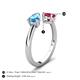 5 - Afra 1.75 ctw Blue Topaz Pear Shape (7x5 mm) & Ruby Oval Shape (7x5 mm) Toi Et Moi Engagement Ring 