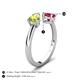 5 - Afra 1.70 ctw Peridot Pear Shape (7x5 mm) & Ruby Oval Shape (7x5 mm) Toi Et Moi Engagement Ring 