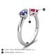 5 - Afra 1.50 ctw Iolite Pear Shape (7x5 mm) & Ruby Oval Shape (7x5 mm) Toi Et Moi Engagement Ring 